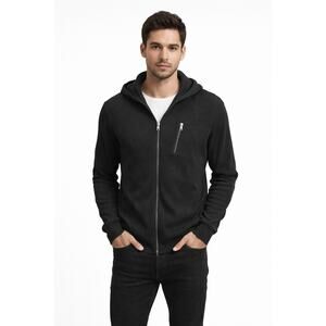 AX Armani Exchange Men’s Black Knit Cardigan Zipper Hoodie Size L